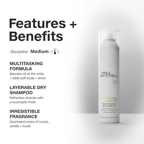 Paul Mitchell Multitasking Dry Shampoo - Refreshes & Adds Volume for All Hair Types