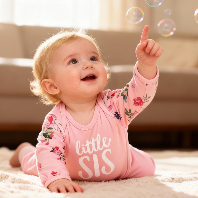 AMAWMW Newborn Baby Girl Sleeper Gown - Long Sleeve Striped Nightgown Pajamas | Perfect Gift Outfit