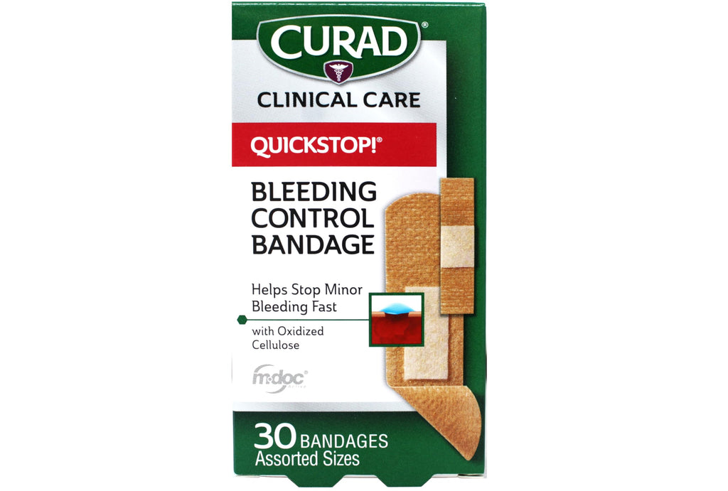 Curad Qck Stop BLD Band A Size 30ct Curad Quick Stop Blood Controlling Bandages Assorted 30ct