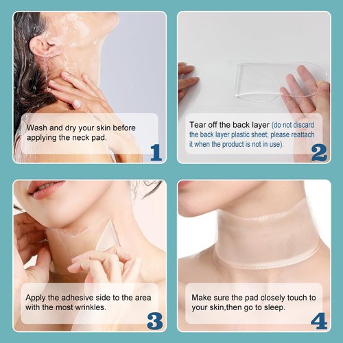 DUBPIRT 5 PCS Silicone Neck Wrinkle Patches - Reusable Overnight Anti-Wrinkle Patches, Anti Aging Silicone Wrinkles Patche for Skin Firming & Neck（2.5 Months Supply ）-Upgraded Version