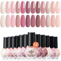 modelones Nail Polish Set 12 Colors Nude Pink Quick Dry Mini Nail Lacquer Kit, Neutral Shimmer White Glitter Finger Toe Nail Polish Bulk Manicure DIY Nail Art Salon Travel Home Gift for Women Girls