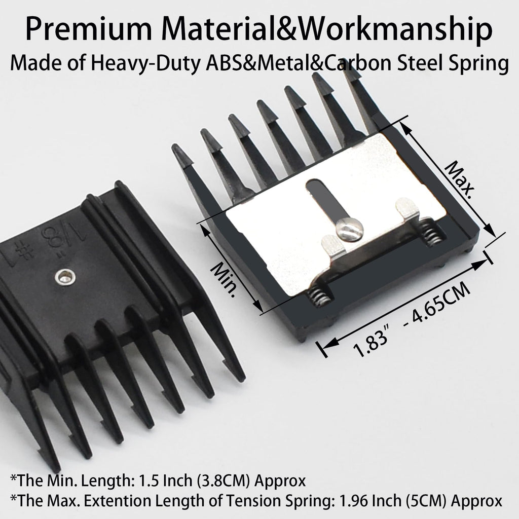 Professional A5 Style Animal Hair Clipper Attachment Guard Guide Cutting Combs 76926-900, Compatible with Oster Classic 76 A5 Andis AG BG Wahl KM Pet Groomers (Black, #1-1/8")