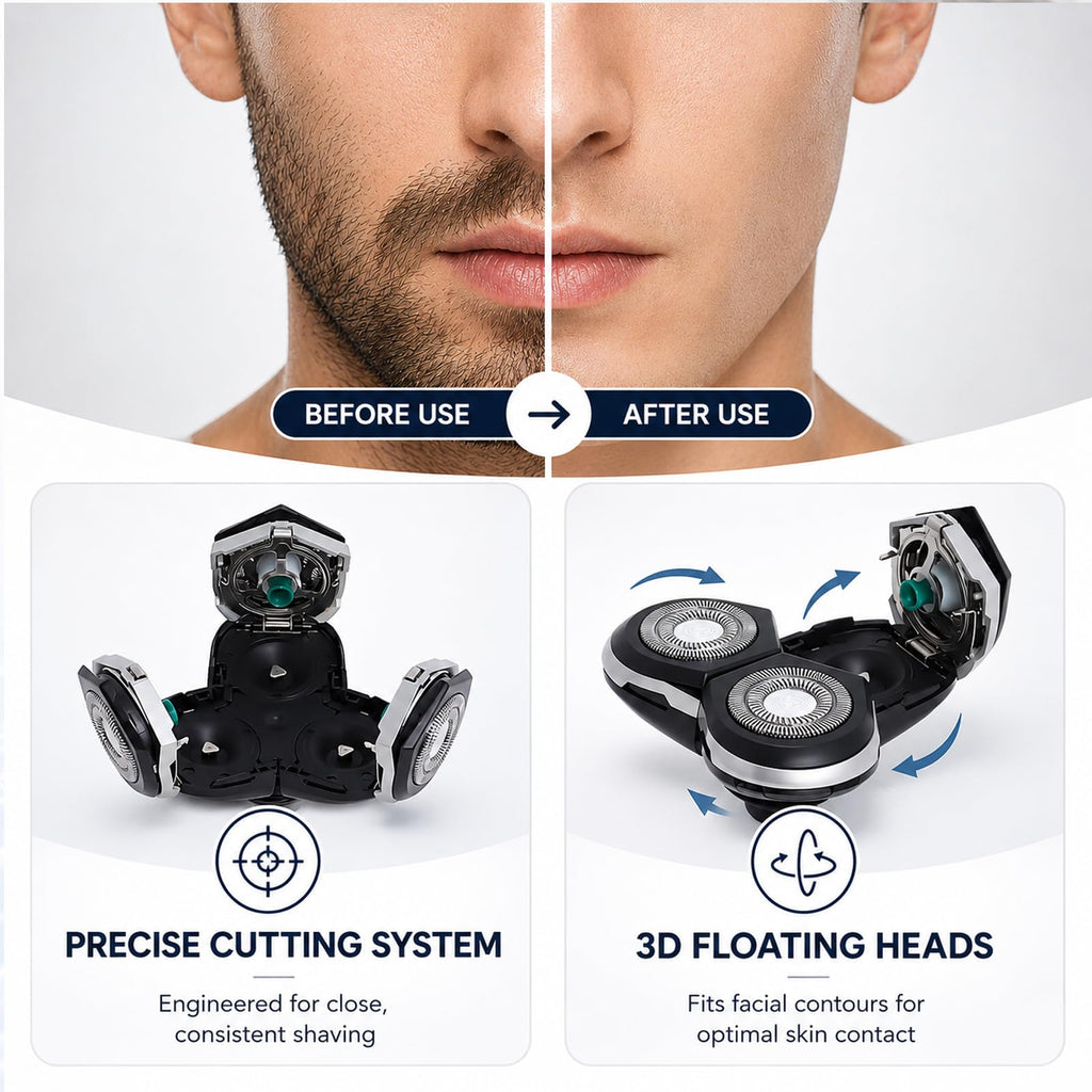 RQ12 Replacement Shaver Head Compatible with Philipss Norelcos RQ11 RQ10 Sensotouch 3D 1260X RQ1250 RQ1295 RQ1180 Arcitec Razor Shaving Unit Triple 3D