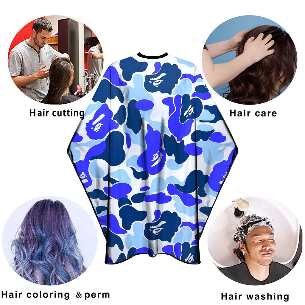 Barbohoo Barber Cape for Men Professional Hair Cutting Salon Cape with Snap Closures Waterproof Large Hairdressing Styling Cape Gown for Barber- 63”× 56” (New Camouflage D)
