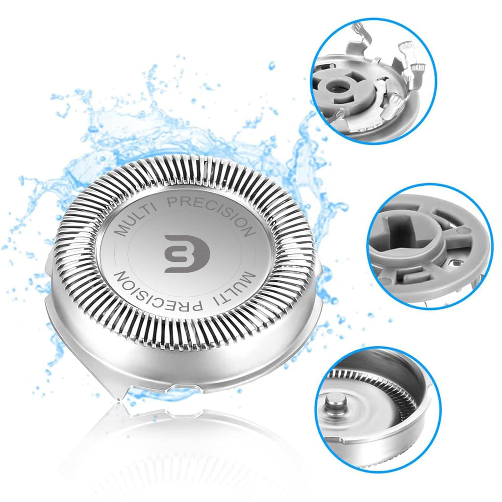 SH30 Replacement Heads with Cutterhead Retaining Ring, Compatible with Philips Norelco Series 3000, 2000, 1000 Shaver