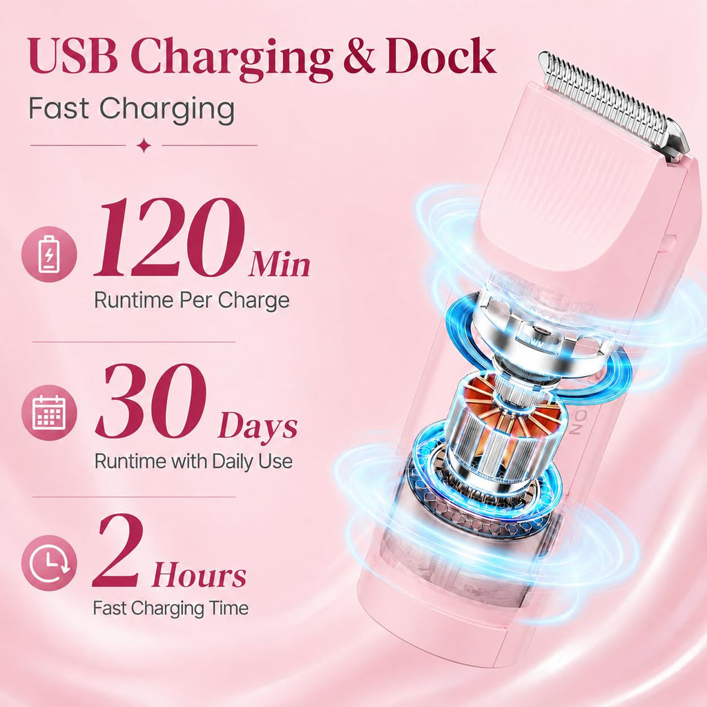 Bikini Shaver Women's Electric Razor Electric Bikini Trimmer for Women Painless Electric Razors for Pubic Hair, Face, Legs, IPX7 Waterproof Underarms Electric Bikini Trimmer for Women