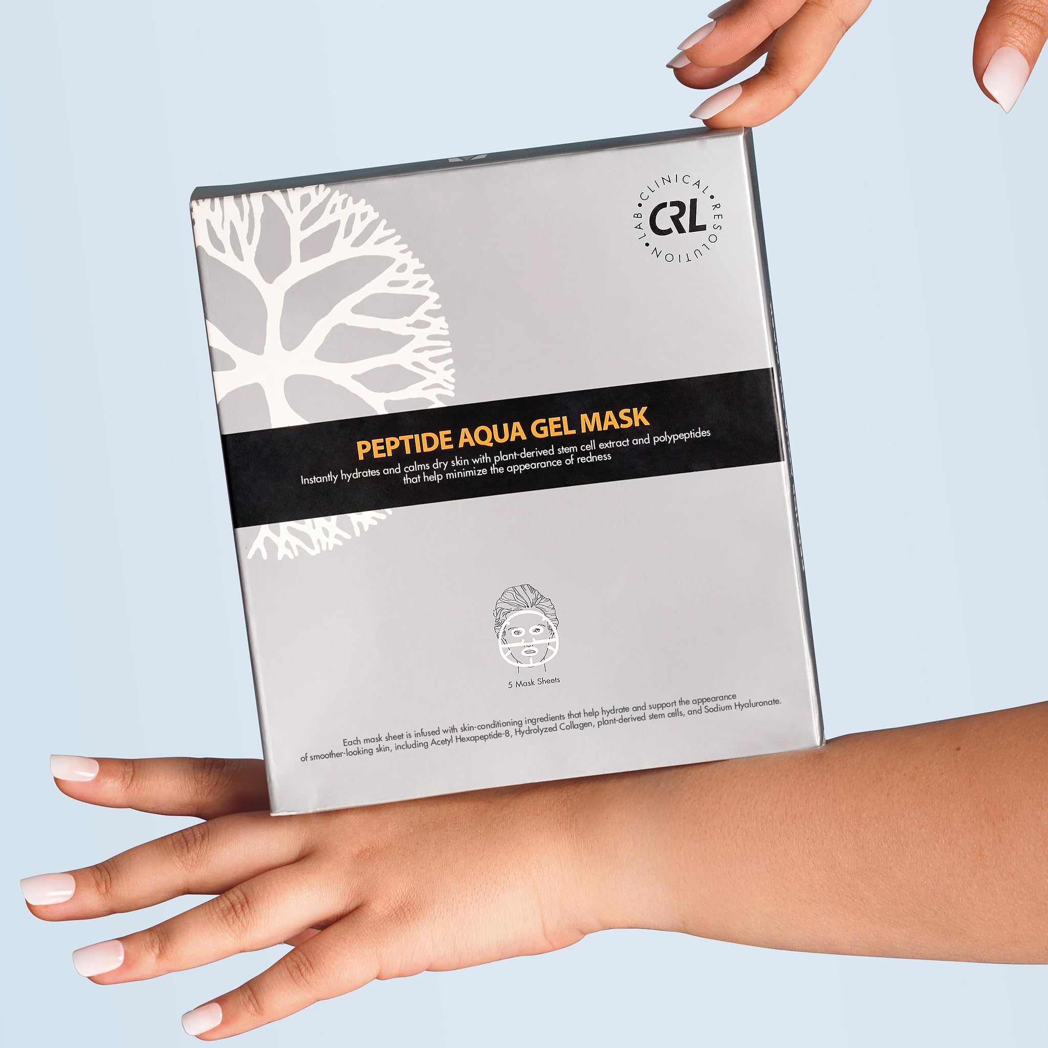 Clinical Resolution CRL Peptide Aqua Gel Mask 5 Pack Instant Hydration, Soothing & Cooling, Helps Comfort Skin After Professional Treatments, for a Refreshed, Healthy-Looking Complexion