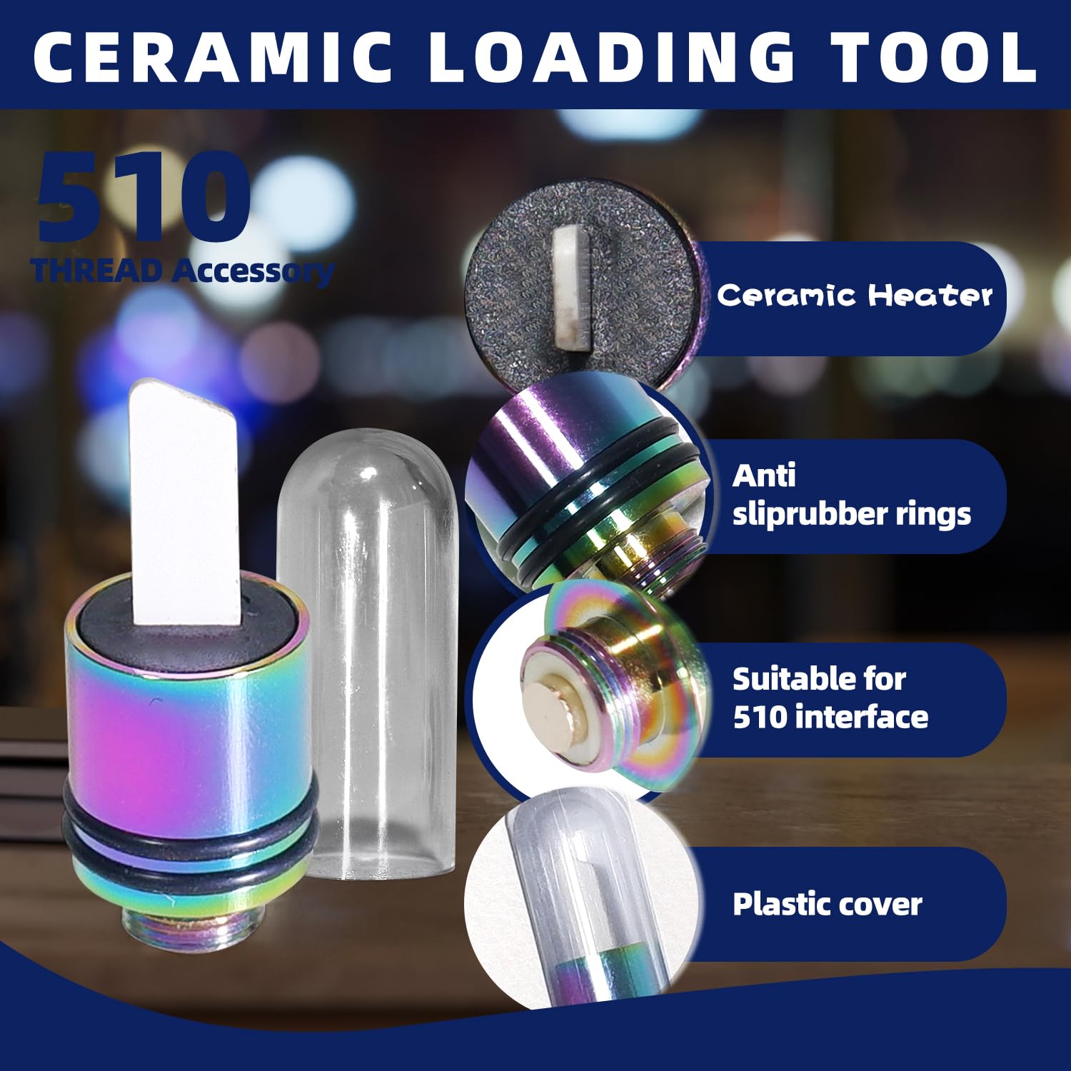 YMGN Ceramic heating head, multi-function heating tool 3 seconds fast heating, used for slicing candles, dipping oil, etc. (Mixed color) (1PCS)