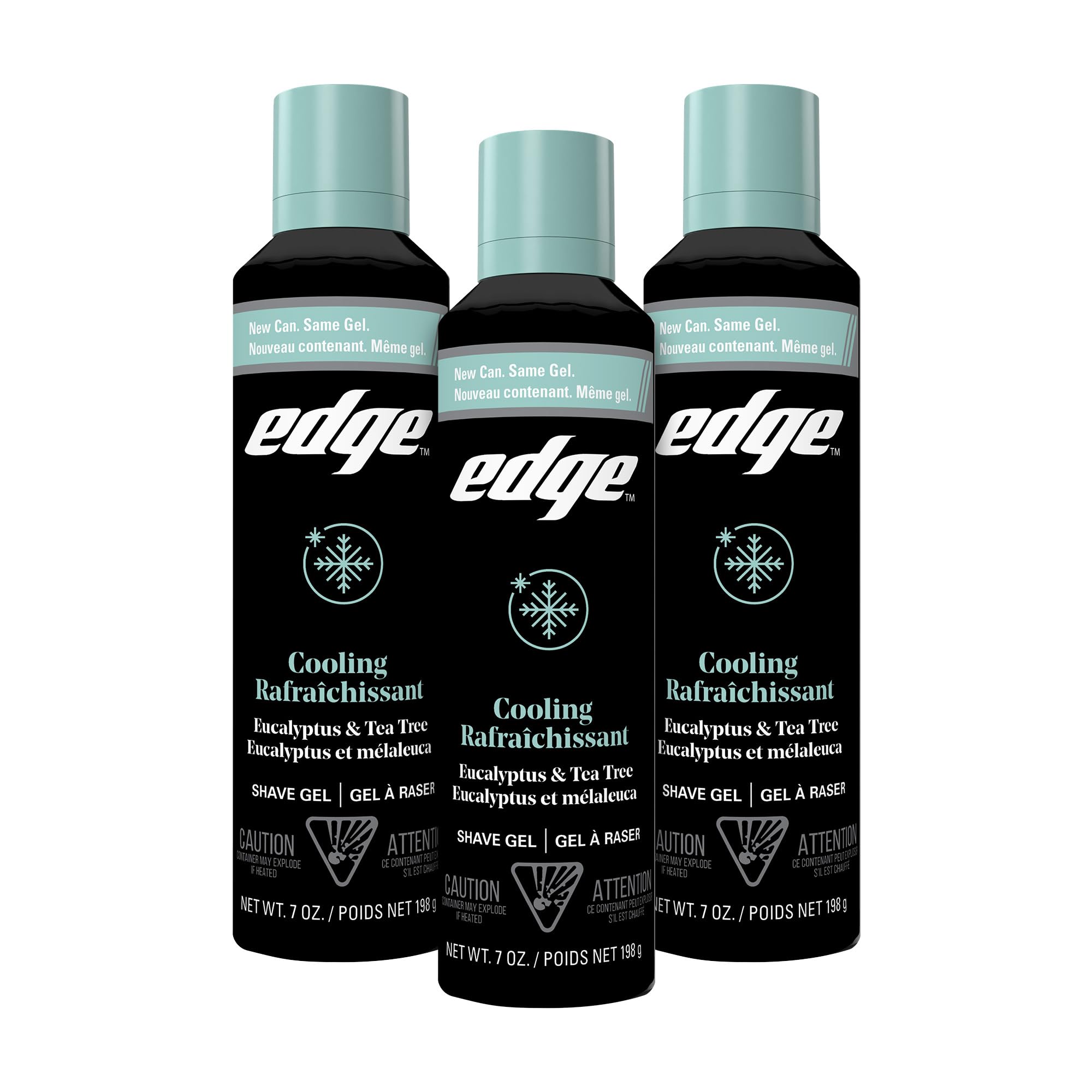 Edge Shave Gel for Men, Cooling Eucalyptus & Tea Tree, 7oz (3 Pack) - Shaving Gel For Men That Moisturizes, Protects and Soothes To Help Reduce Skin Irritation (Packaging May Vary)