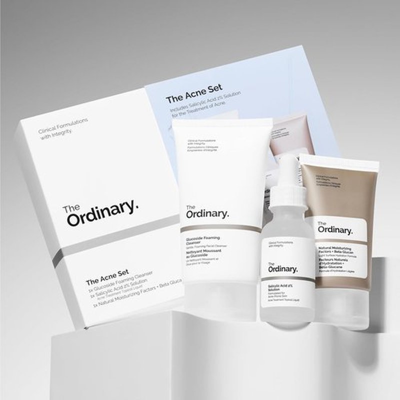 The Ordinary Acne Set - 3-Step Skin Regimen with Foaming Cleanser & Salicylic Acid Solution | Skin Care Essentials