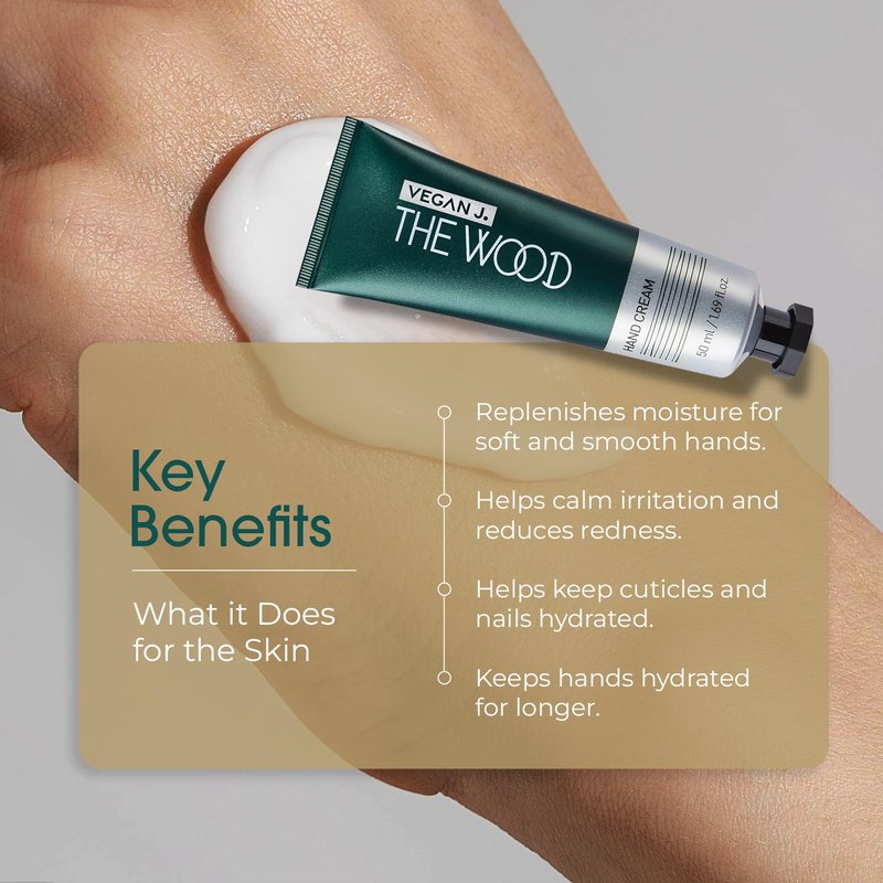 Wood Hand Cream - Deep Hydration with Shea Butter | Fast-Absorbing, Vegan & Cruelty-Free (1.69 fl. oz.)