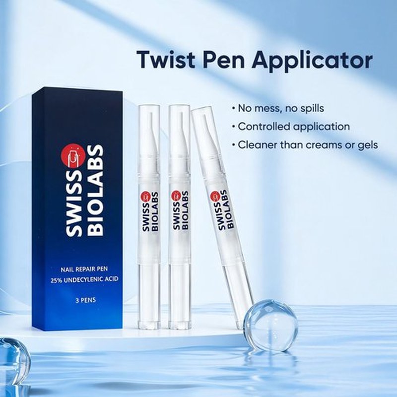 Swiss Biolabs Nail Fungus Pen, Nail Repair Treatment Serum with Undecylenic Acid 25% & TreeTea Oil for Nail Strengthener & Growth (3)
