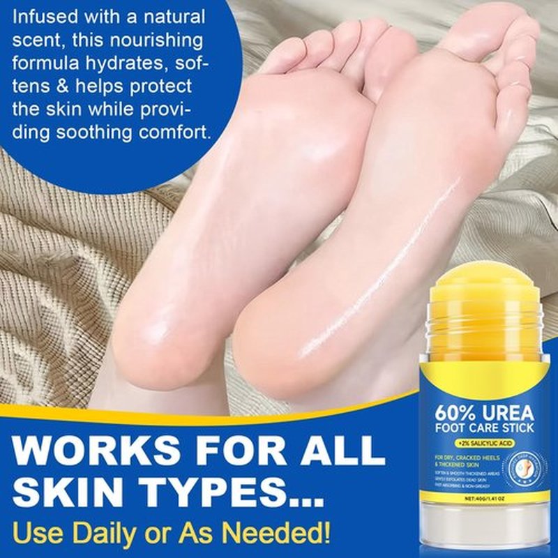 60% Urea Foot Cream for Dry Cracked Heels & Feet, Hydrating Urea Cream Moisturizer for Rough, Callused Skin, Deep Repair & Softening Foot Balm, Fast Absorbing, Exfoliating Formula, 1.4oz(2pack)