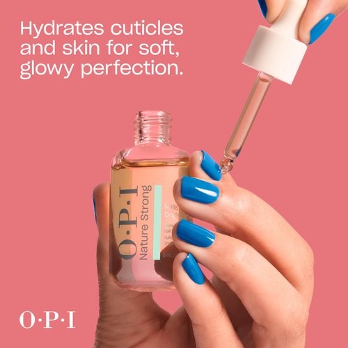 OPI Nature Strong Nails & Skin - Glow Up Nail & Cuticle Oil with Dropper | Lightweight, Nourishing Natural Oil Blend Moisturizes Dry Cuticles | Enriched with Vitamin E | 0.27 Fl Oz | 8 mL