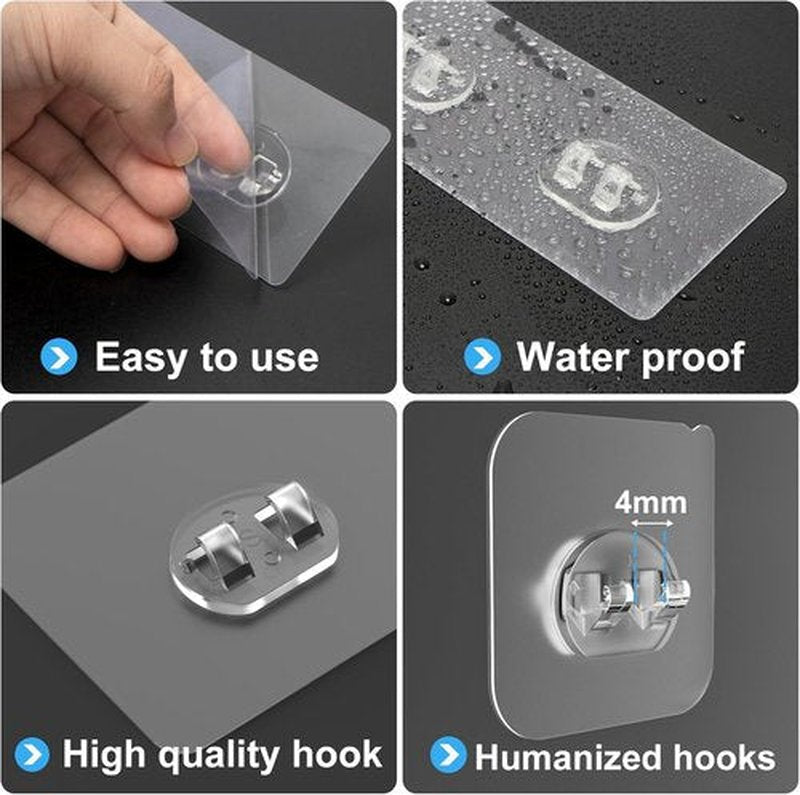 Lsnisni Shower Caddy Adhesive Replacement - Strong Waterproof Hooks for Easy Bathroom Storage | 3 Pack