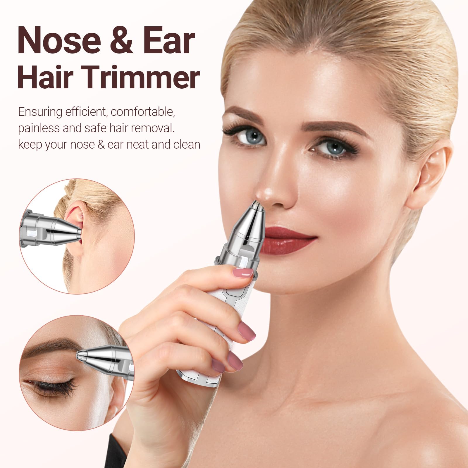 YLYYCC 2-in-1 Nose & Eyebrow Trimmer, Facial Hair Removal for Women