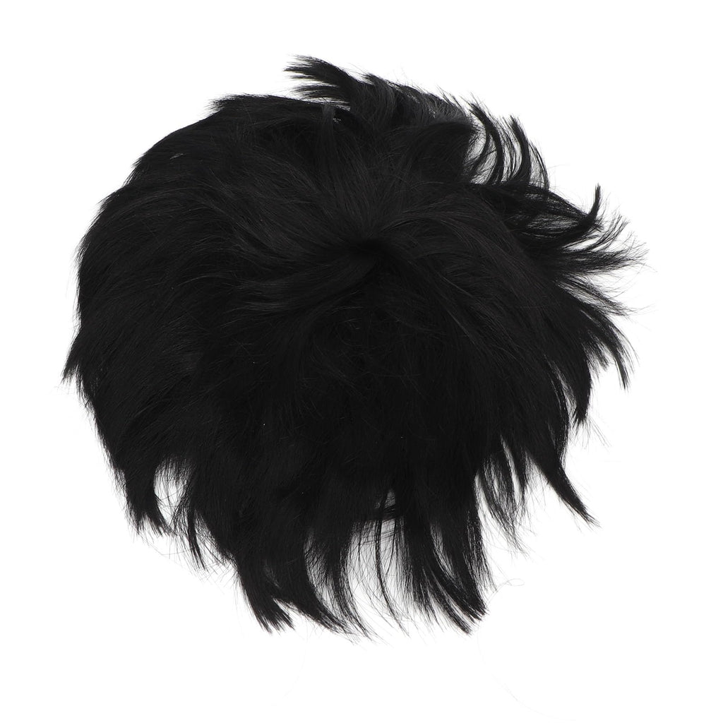 ZASCHMOY Toupee for Men, Real Human Hair Topper Wig with Hairline, Breathable Comfortable Black Short Hairpiece for Daily Use