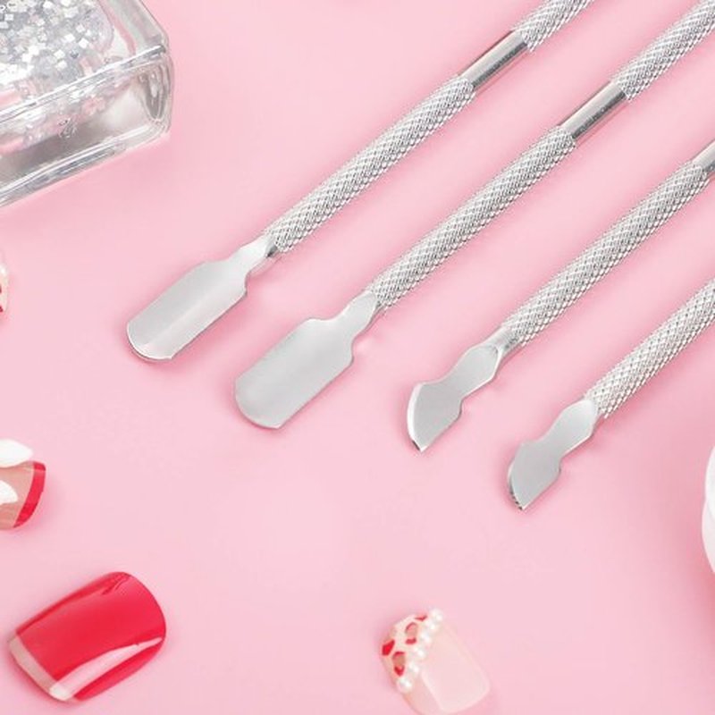 Glavatrix 15 Pieces Stainless Steel Cuticle Pusher and Cutter, Double Ended Cuticle Cleaner Remover Metal Manicure Pedicure Nail Tools for Fingernails, Toenails