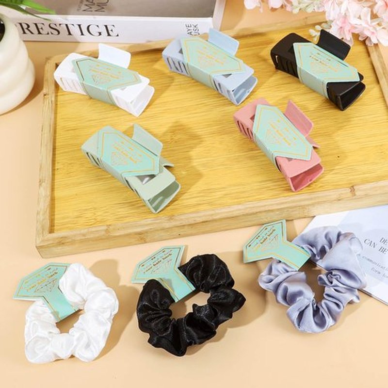 Featch Bridesmaid Proposal Gifts 6pcs Hair Claw Clips & 6pcs Satin Hair Ties Scrunchies Bachelorette Party Bridal Shower Present Good ideas Gift for Wedding Party Favors White&Sage Green
