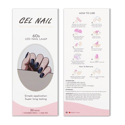 JMEOWIO Gel Nail Stickers Halloween Black Cat Eye Semi Cured Gel Nail Strips Wraps UV/LED Nails Art Design Decoration Accessories