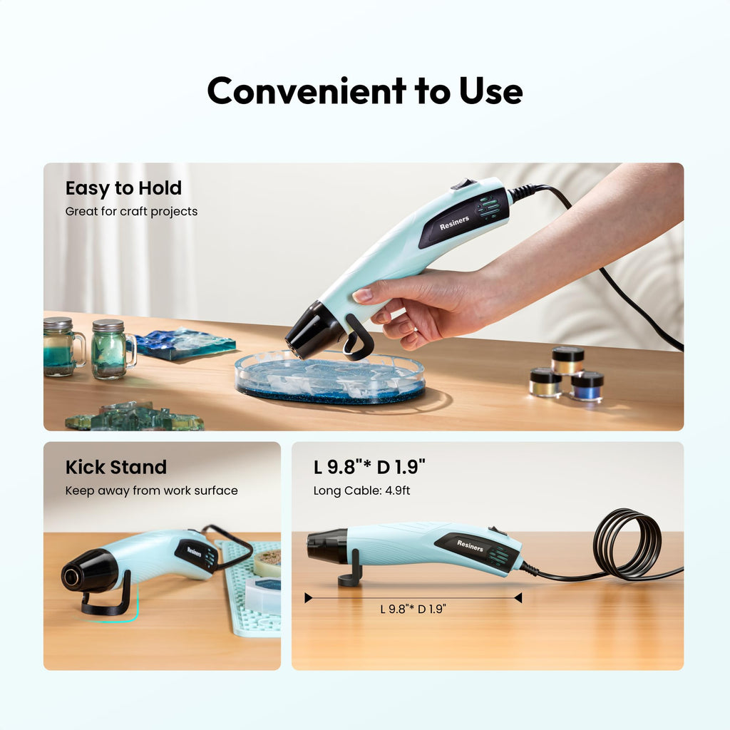 Resiners Heat Gun for Crafting, 350W Mini Heat Gun for Resin Bubbles