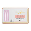 Cre8tion Soft Gel Nail Tips, Extra Long Stiletto Shape, 602 Tips in 14 Sizes (00-9) for Professional Nail Extensions