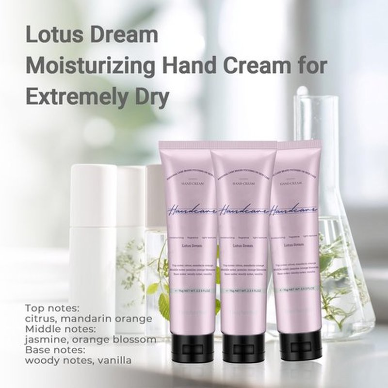 Lotus Dream Hand Cream for Dry Cracked Hands, Birthday Gifts for Women, Bridesmaid Gifts, Nurse Gifts, Christmas Gifts, Party Favors, Hand Cream Gifts Set for Women, Travel Size 2.33fl.oz x 3