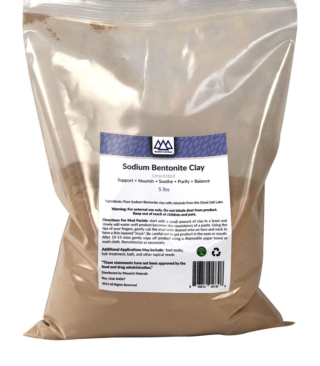 All Natural Sodium Bentonite Clay with Minerals From The Great Salt Lake 25 Lbs - Wasatch Naturals