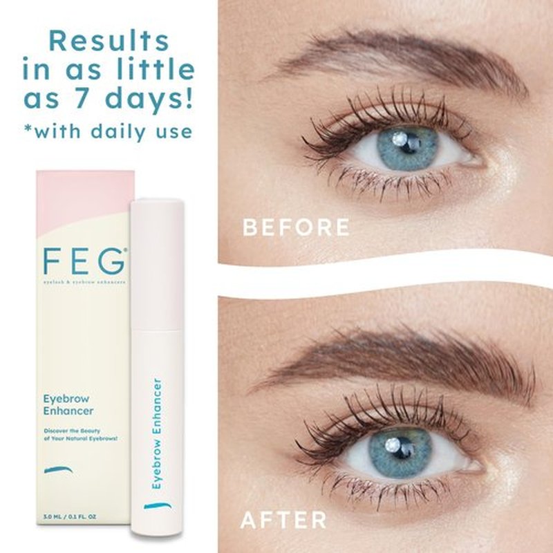 FEG Eyebrow Enhancer Growth Serum for Thicker Brows | Natural Brow Enhancing Serum for Growing and Thickening Eyebrows | Stimulates Natural Growth | 3-Pack of 3ml Tubes