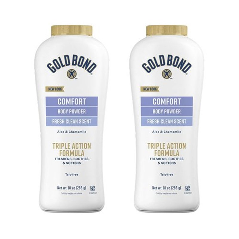 Gold Bond Comfort Body Powder, 10 oz., Talc-Free, Fresh Clean Scent With Aloe & Chamomile, Pack of 2