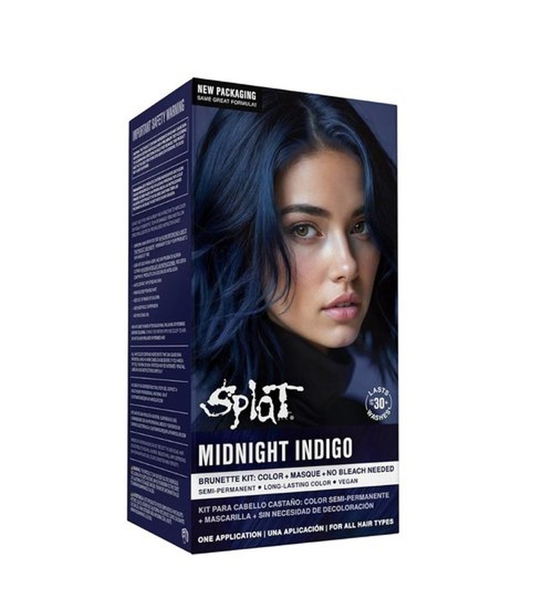 Splat Midnight Indigo Hair Color Dye - Vegan & Cruelty-Free, 6 Fl Oz | Semi-Permanent Formula