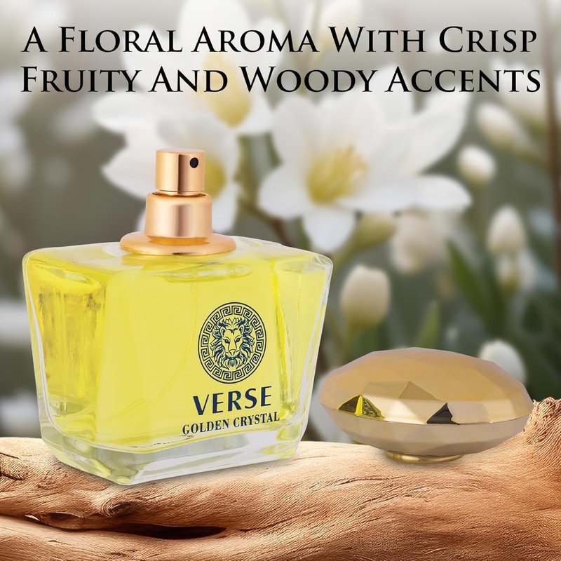 Verse Women's Perfume Set - Luxury Eau De Parfum Trio in Pink Crystal, Golden & Dark - Long Lasting 3.4 Fl Oz Bottles