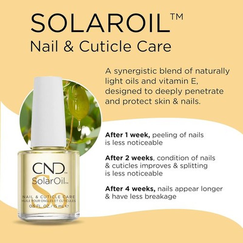 CND SolarOil Cuticle Oil - Natural Jojoba & Vitamin E Blend for Moisturized Skin | 15ml
