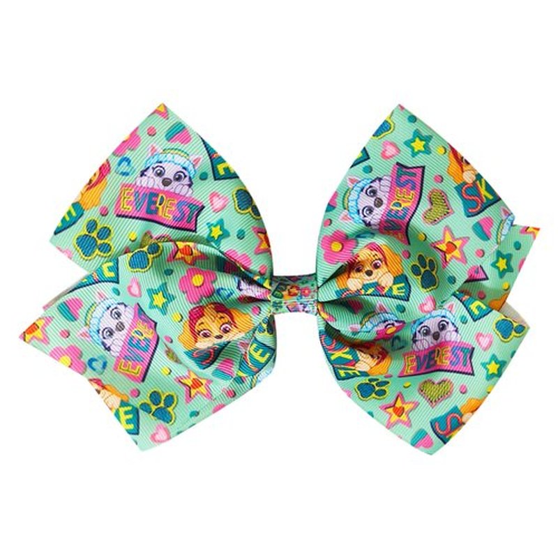 LUV HER Paw Patrol Single Hair Bow For Girls - One Large Printed Hair Bow Featuring your Favorite Paw Patrol Characters - Alligator Clip - Hair Bows for Daily Styling or Special Occasion, Ages 3+