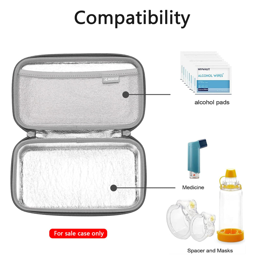 RLSOCO Inhaler Spacer Travel Case for Bouldon Hand-held Nebulizer for Respiratory System and More - Black (Case Only)
