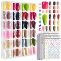 whisrvival Press On Nails 576Pcs with 12Pack Short Press On Nails Round and 12Pack Glossy Fake Nails Almond, Natural Fit, Both Lengths for Elegant And Daily nails For Women Girls