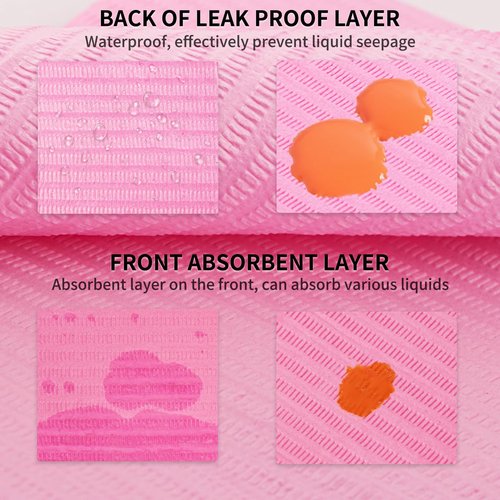 SWeien 50PCS Disposable Nail Mats, Foldable Nail Paper Towels, 13"x18" Table Acrylic Nail Practice Sheet, 3 Ply Waterproof Clean Nail Table Mat for Salon, Manicure Tattoo, Nail Art Accessories (Pink)