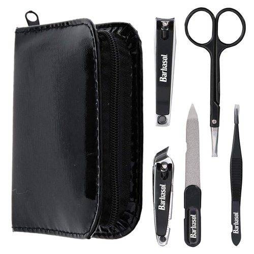 Barbasol CBG11001BLK 6-Piece Nail Grooming Set with Travel Case - Black