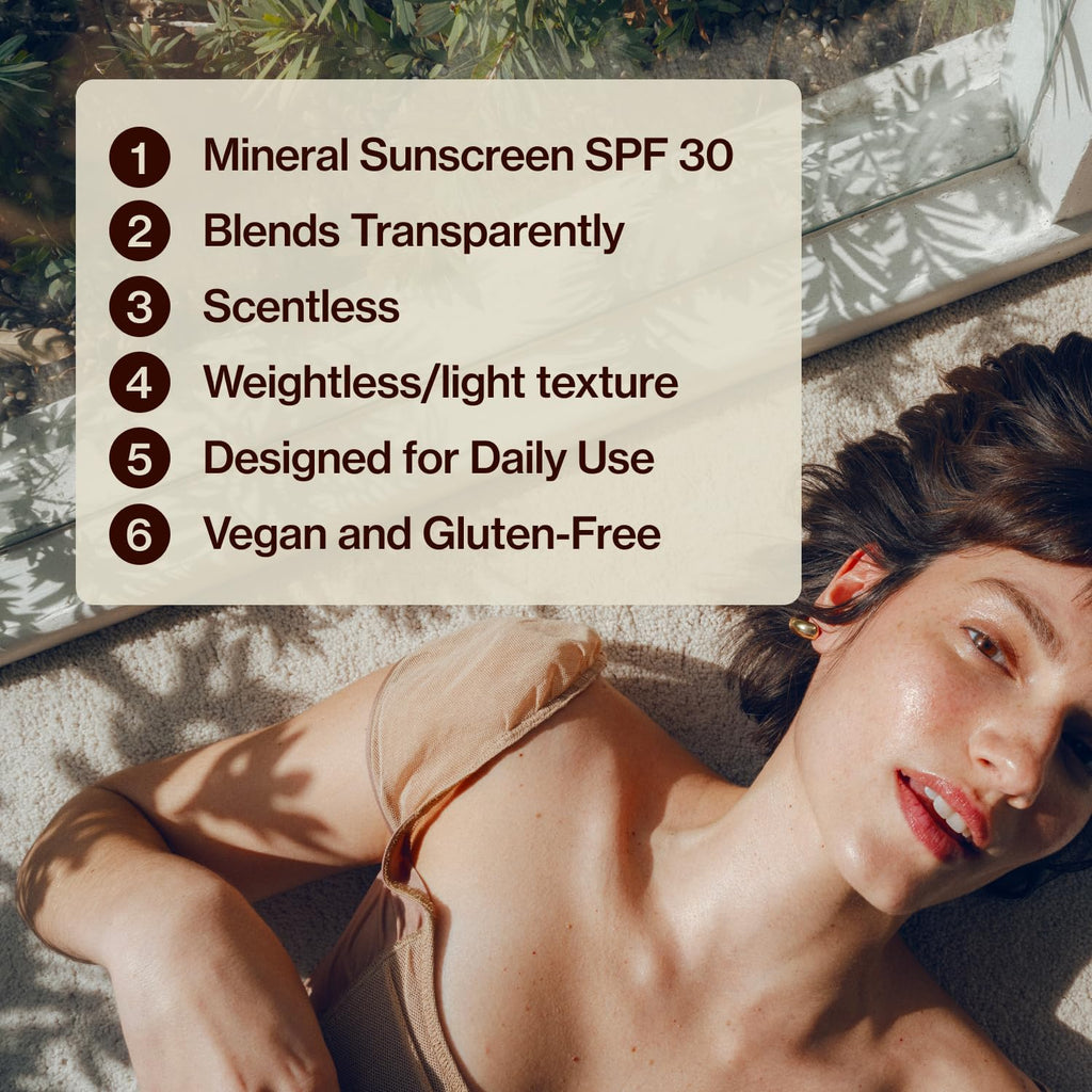 Good Weather Skin The One Warm Glow Daily Sun Cream SPF 30 – Hydrating Mineral Sunscreen for Face & Neck, Sensitive Skin Safe, with Zinc, Niacinamide, Squalane & Sea Buckthorn, 1 oz