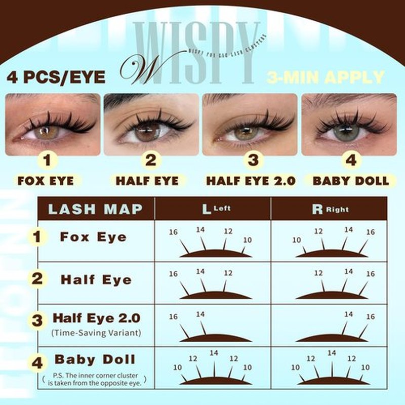 Manga Lash Clusters Wispy Eyelash Clusters Spider Lashes Anime Cluster Eyelash Extensions Natural Lash Cluster Fox Eye Individual Lashes Spiky Cluster Lashes DIY Lash Extensions (10-16mm,C Curl)