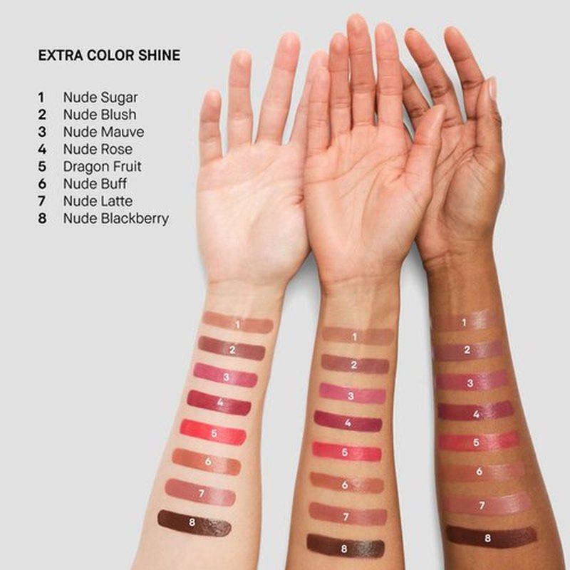 Bobbi Brown Extra Color Shine | Lipstick-Like Color with Balmy Hydration & Water-Glazed Shine | Jojoba & Safflower Botanical Blend, 0.1 Ounce, Nude Mauve