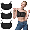 100 Pieces Disposable Bras Disposable Brassieres Non-Woven Bra Beauty Black Brassieres for Sunless Spray Tan Spa Salon Top Garment Underwear