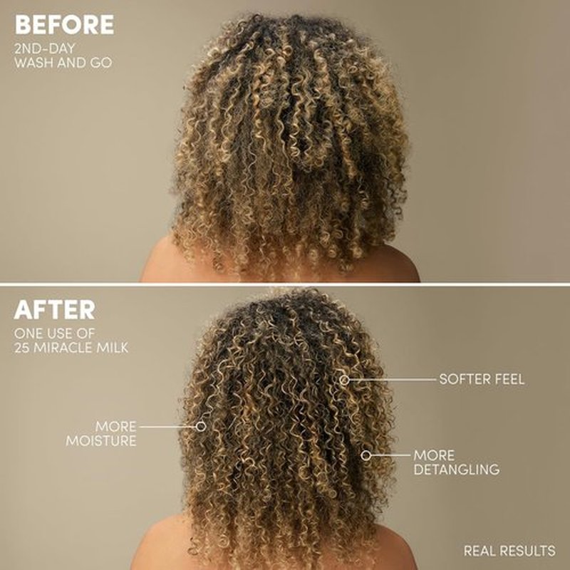 Mizani 25 Benefit Miracle Milk - Leave-In Conditioner for Curly Hair | Coconut Oil, Anti-Frizz, Paraben-Free