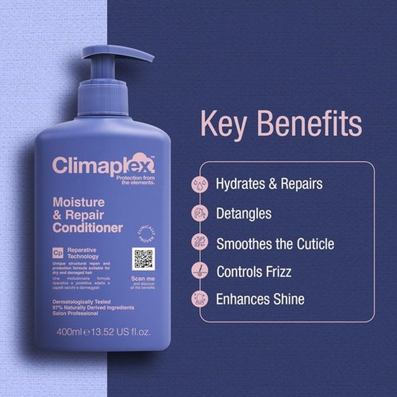 Climaplex Moisture & Repair Conditioner - Soothing & Regenerating - Detangles & Adds Shine - 13.52 oz