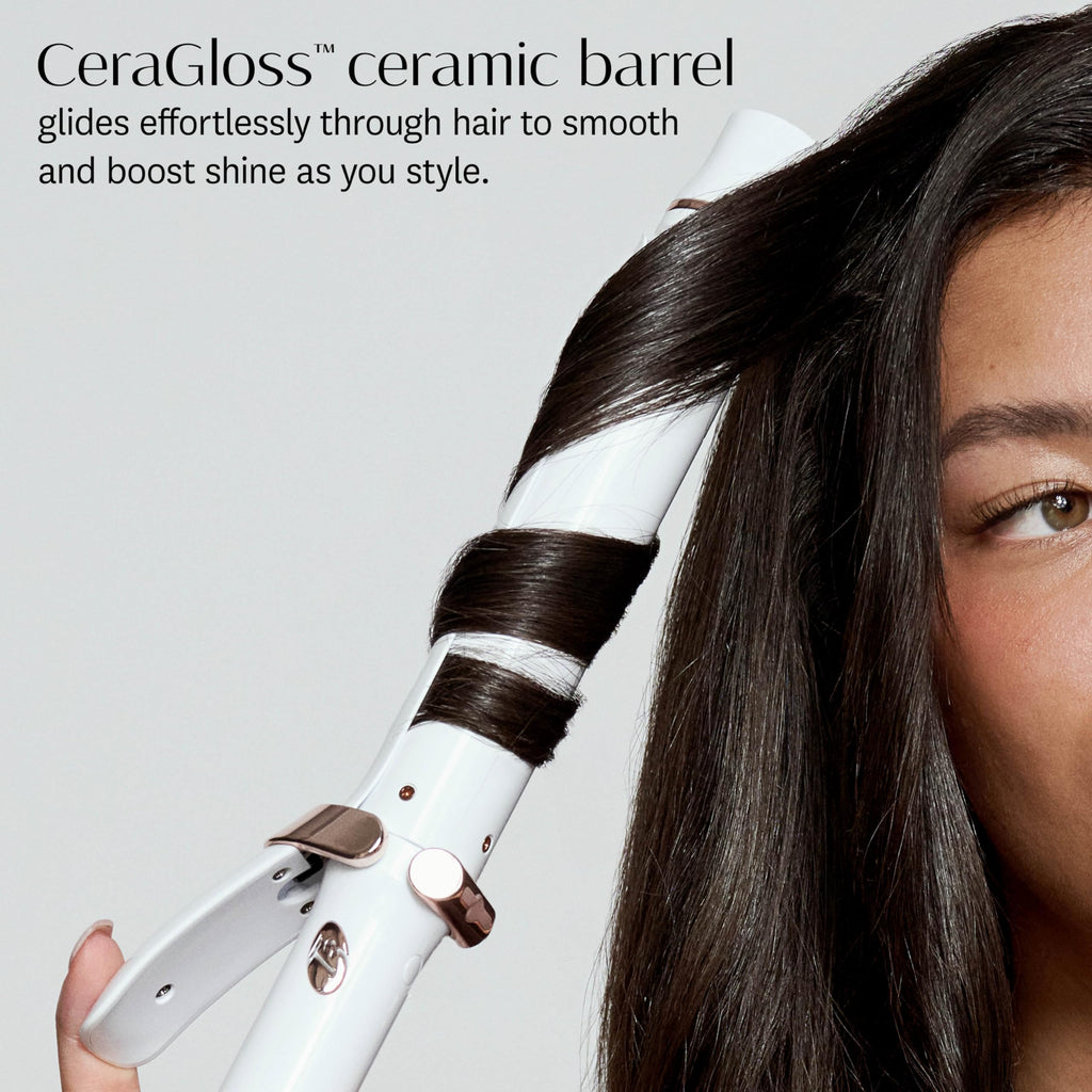 T3 SinglePass Curl X Extra-Long Barrel 1", 1.25", 1.5" Curling Iron with 9 Heat Settings and Ceramic Barrel for Fast Styling and Lasting Results on All Hair Types