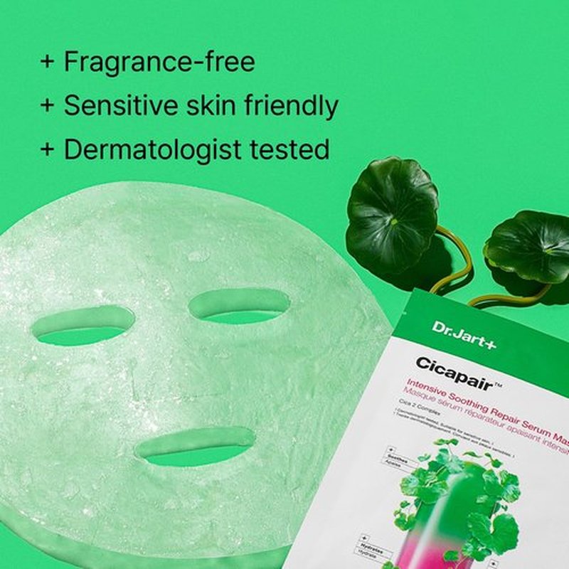 Dr.Jart+ Cicapair Serum - Soothing Face Mask for Redness Relief with Centella Asiatica | Korean Skin Care