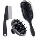 Belongtous Dandruff Lice Flea Hair Brush Comb Set, 3 In 1 Professional Nit Comb Kit, Massage Paddle Brush Scalp Massager for Hair Growth, Shower Detox Head Massage Tool Women Men Kids