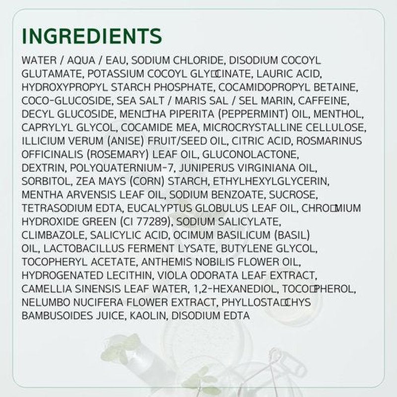 LABO-H Scalp Strengthening Scrub for Hair Growth & Anti-Loss | Vegan Treatment with Rosemary and Sea Salt, Gentle Moisturizing Exfoliator, Eliminates Build Up & Odor, Sulfate Free, Korean, 7.33 Fl oz.
