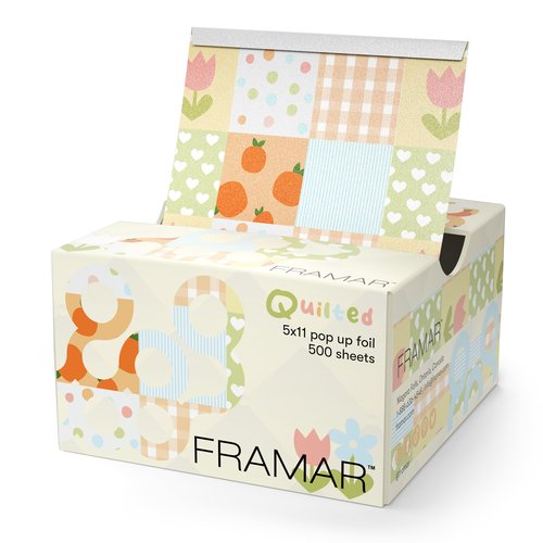 Framar Quilted Hair Foils For Highlighting - Pop Up Hair Foil For Hair Highlighting, Highlight Foils For Hair, Aluminum Foil Sheets, Salon Foils For Hair Stylist, Non Slip 500 Pop Up Foil Sheets
