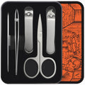 Konovo 5-Piece Nail Clippers Set, Stainless Steel Manicure Set, Travel Nail Grooming Kit for Men & Women, Toenail & Fingernail Clippers